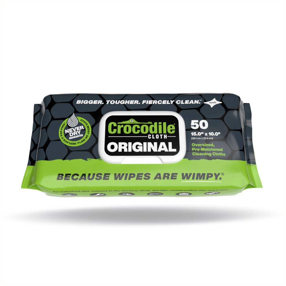 Heavy-Duty 10x15 Industrial Cleaning Wipes - 50 Pack for Tools & Multi-Surfaces