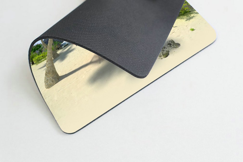 Custom Gaming Mouse Pad - Tropical Beach Design with Hammock & Palm Trees - Non-Slip Surface for PC, Laptop, Office & Gaming Setup