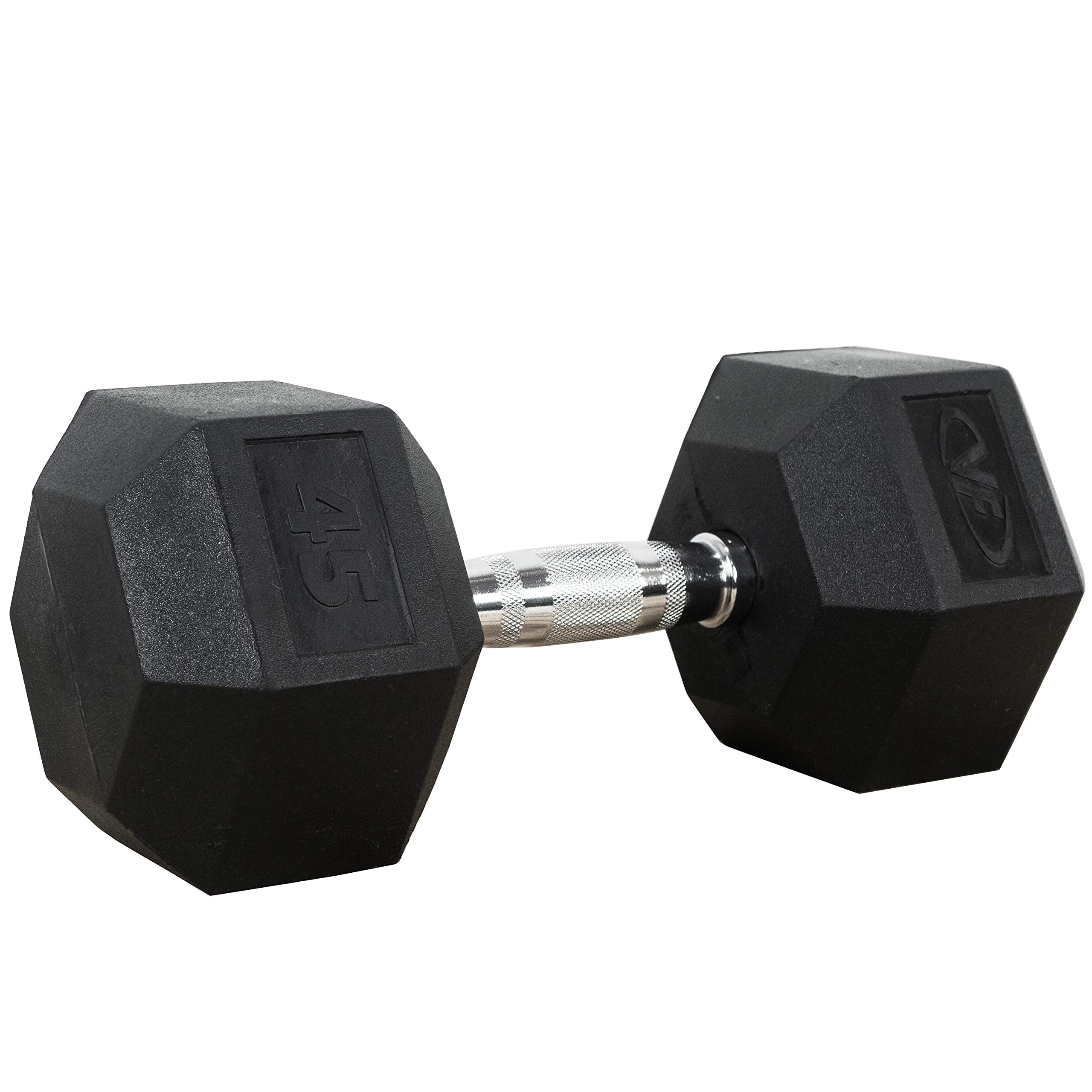 Valor Fitness Rubber Hex Dumbbell Set - Free Weights for Home Gym, Strength Training & CrossFit Workouts | Perfect for Weight Lifting, Muscle Building & Fitness Training at Home