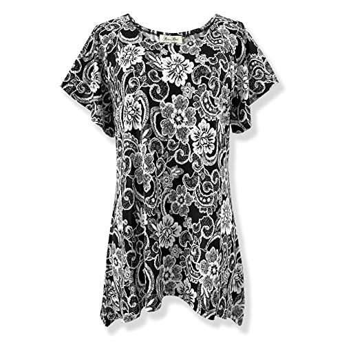 White Ivory Floral/Black W. Puff Texture