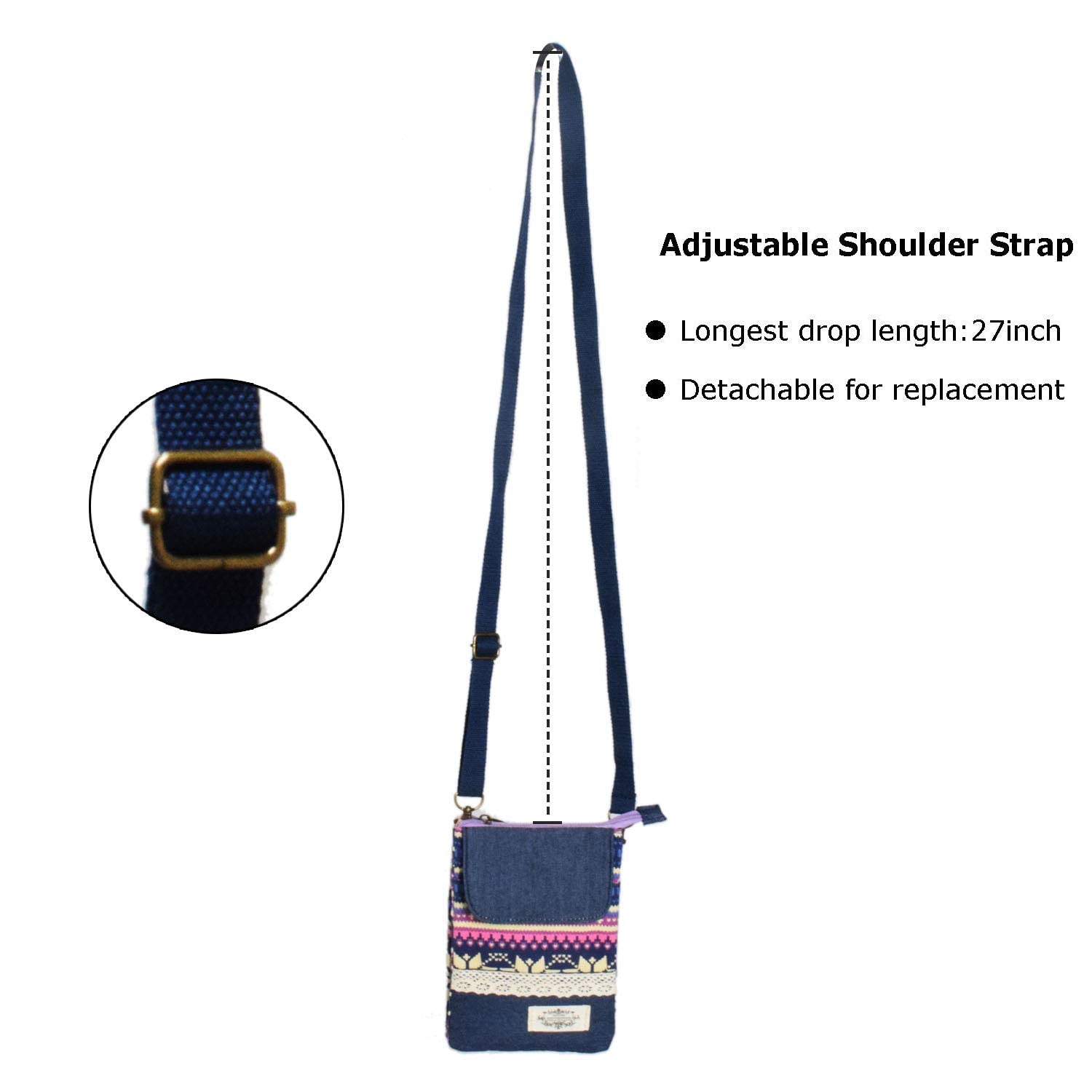 Stylish Leaf Pattern Canvas Crossbody Phone Purse - Lightweight Small Wallet Bag for Women & Girls | Perfect for Daily Use, Travel, Shopping & Outdoor Activities
