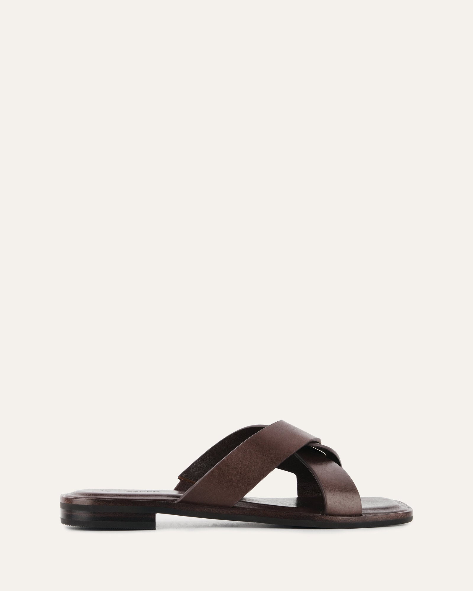 Piper Flat Slides - Chocolate Leather Women's Sandals for Comfort & Style | Perfect for Beach, Pool, and Casual Outings