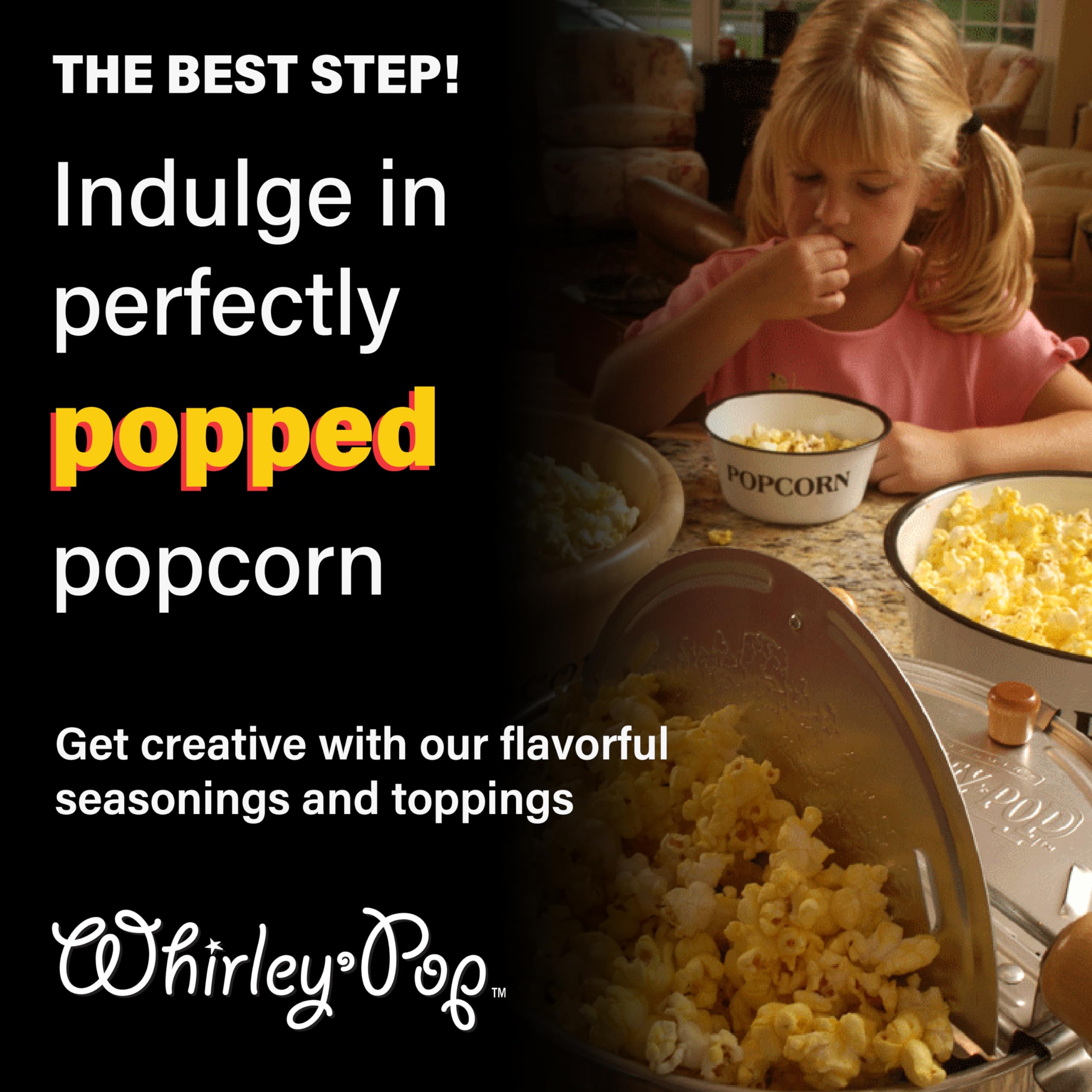 Original Whirley Pop Popcorn Maker - 6 Quart Stovetop Popcorn Popper with 5 Popping Kits, Aluminum Popcorn Pot with Nylon Gears, Wabash Valley Farms Stove Top Popcorn Pan (Red) - Perfect for Movie Nights, Parties, and Family Snacking