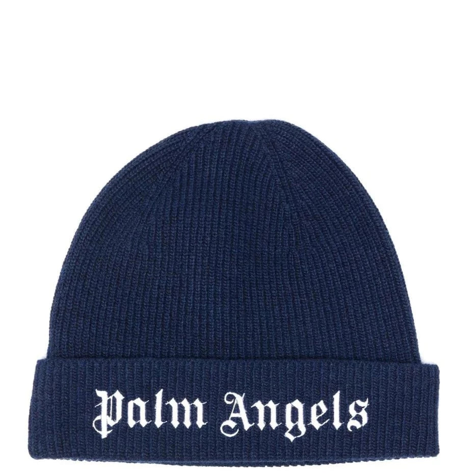 Palm Angels Navy Beanie for Kids - Soft Winter Hat for Boys & Girls - Perfect for Cold Weather, Outdoor Activities, and School