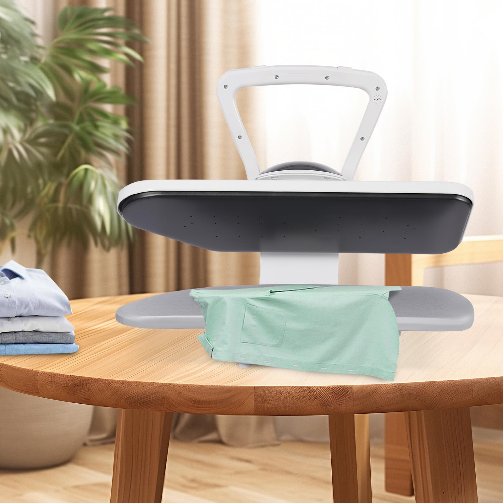 1600W Digital Smart Steam Press for Clothes with Touch Screen & Voice Control - Fast Heating Fabric Iron Press Machine with 42 Steam Outlets & Multiple Fabric Settings (White) - Perfect for Home Laundry, Tailoring Shops, and Professional Garment Care