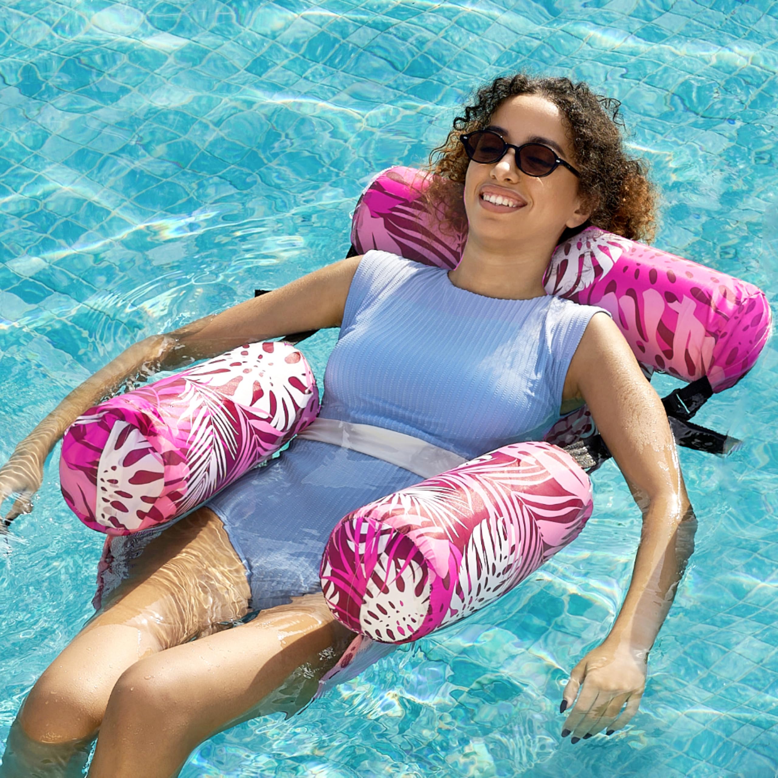 **SLOOSH Inflatable Pool Floats for Adults - 2 Pack Heavy Duty Floating Lounge Chairs with Pool Noodles - Perfect for Summer Pool Parties, Beach, Lake & Water Fun**