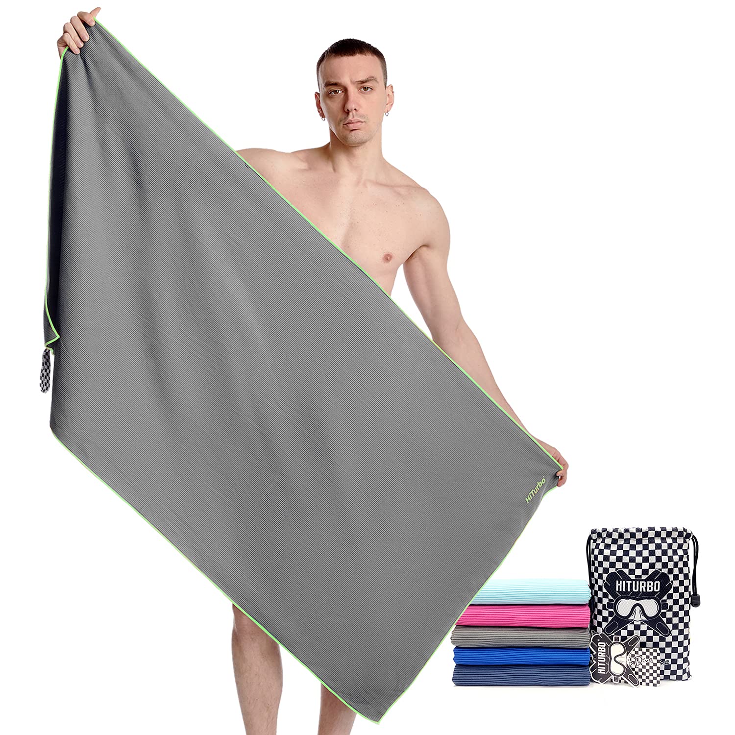 Microfiber Beach Towel - Quick Dry, Super Absorbent & Lightweight Bath Towel for Travel, Swimming, Camping, Yoga, Gym - Perfect for Pool, Beach, Sports & Outdoor Activities