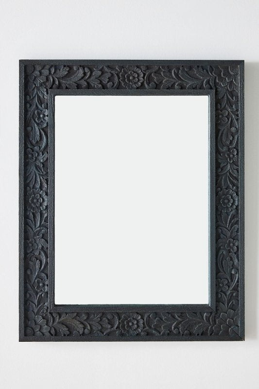 Hand Carved Lombok Mirror Frame - Elegant Bathroom & Vanity Mirror with Wooden Accents for Home Decor | Perfect for Bathrooms, Bedrooms, and Entryways