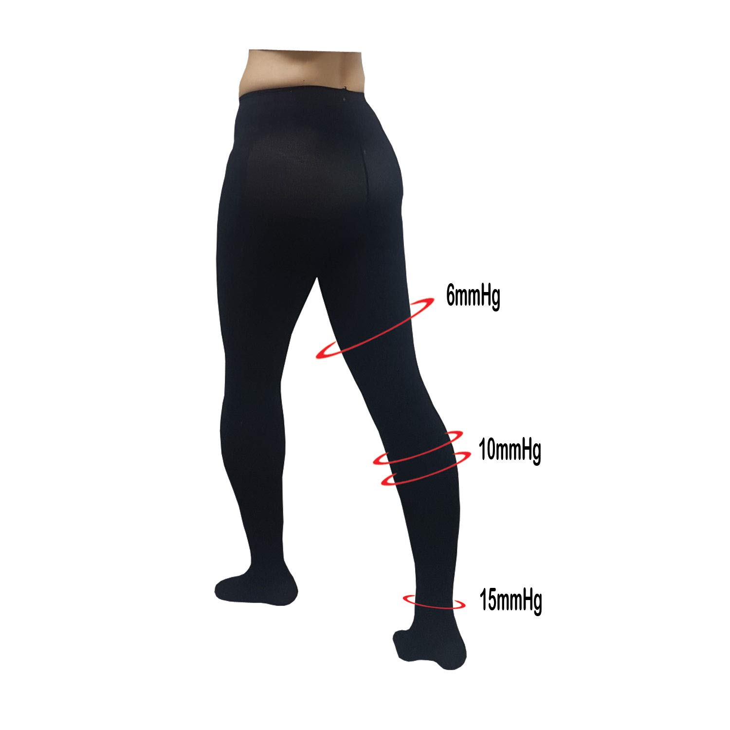 6-15 mmHg Women's Compression Pantyhose - Support Tights for Nurses & Travel