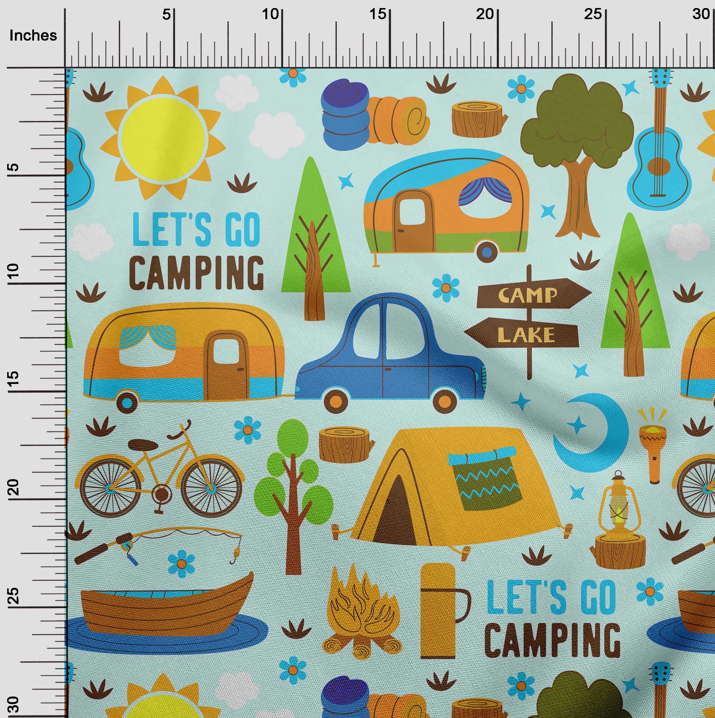 Velvet Sky Blue Fabric for Camping & Quilting - 58 Inch Wide by The Yard - Premium Sewing Material for DIY Projects, Home Decor, and Outdoor Adventures