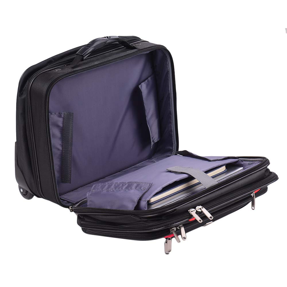 Rolling Laptop Briefcase with Wheels - 14.1
