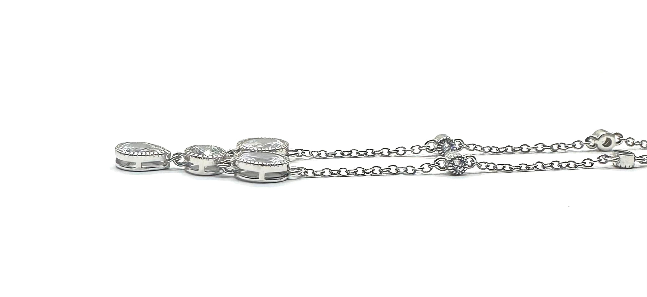 Sterling Silver Cubic Zirconia Pendant Necklace - Elegant Multi-Shape Design for Women | Perfect for Weddings, Parties & Everyday Wear