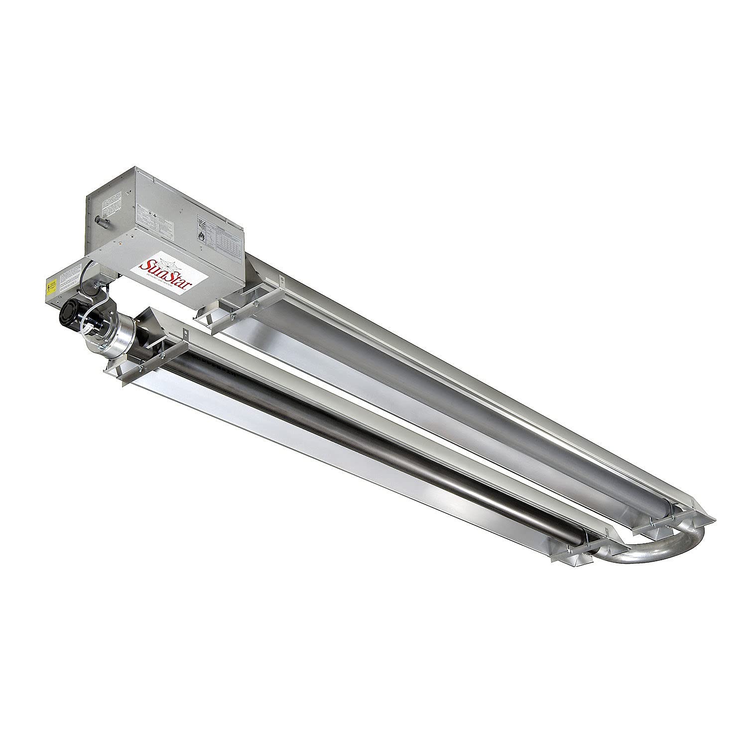 SunStar 45,000 BTU Natural Gas Infrared Heater - Compact U-Tube Design for Indoor/Outdoor Use - Perfect for Patios, Garages, and Workshops