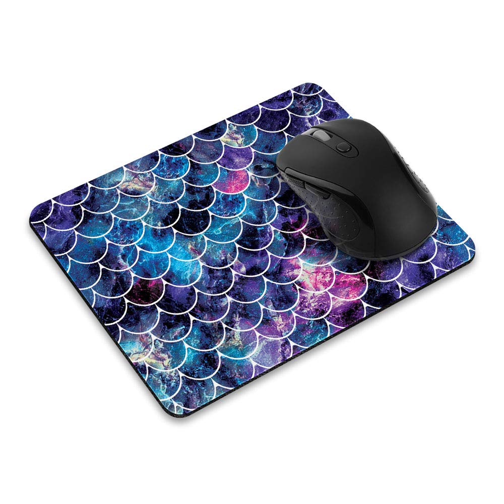 Non-Slip Rectangle Mouse Pad with Mosaic Mermaid Scale Design - WIRESTER Large Gaming Mousepad for Computer, Laptop, Office & Home Desk - Perfect for Work, Gaming & Decor