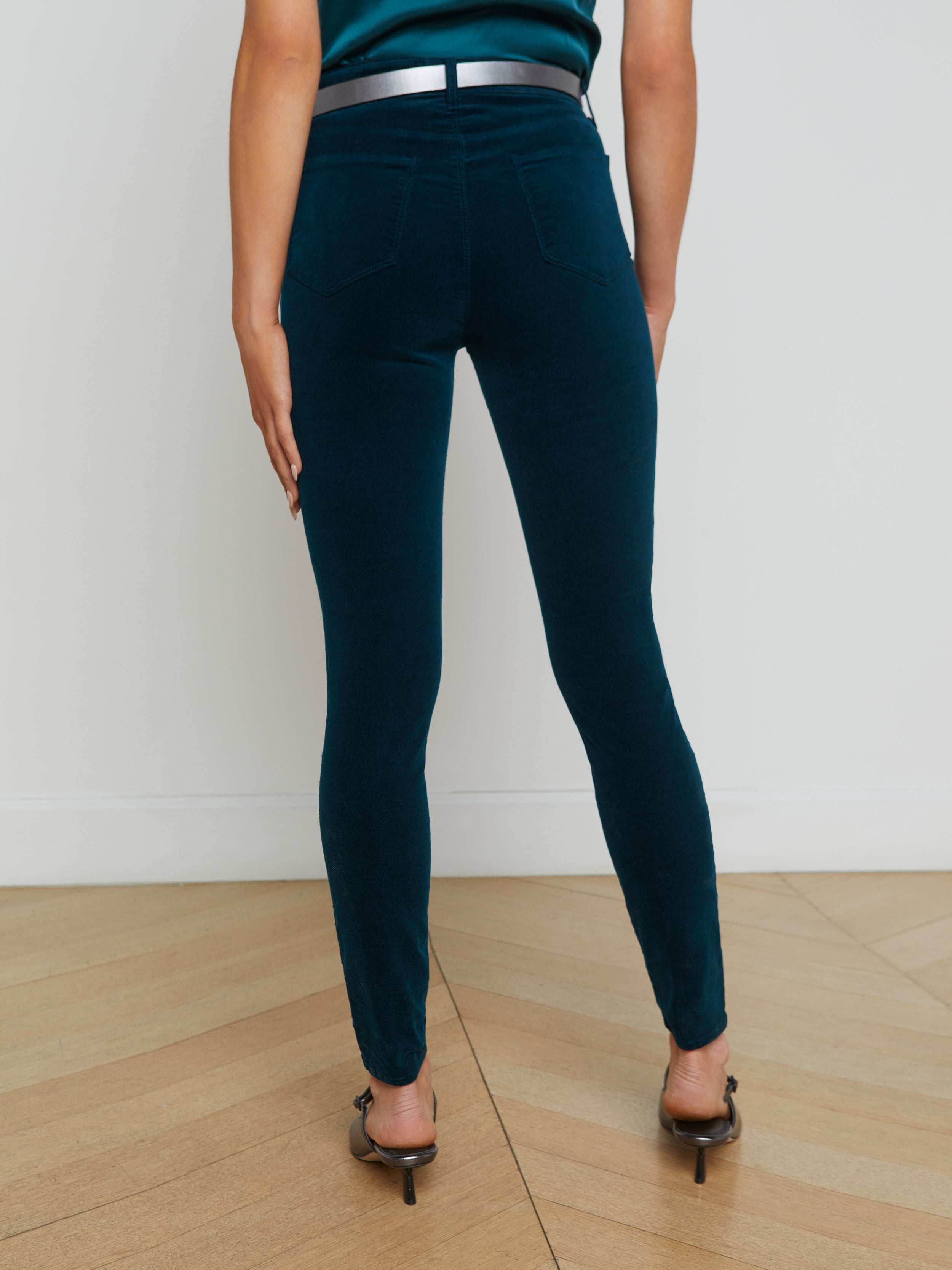 Monique Velvet Skinny Jeans for Women - High Waisted Stretch Comfort Pants - Perfect for Casual Wear, Night Out & Office Outfits
