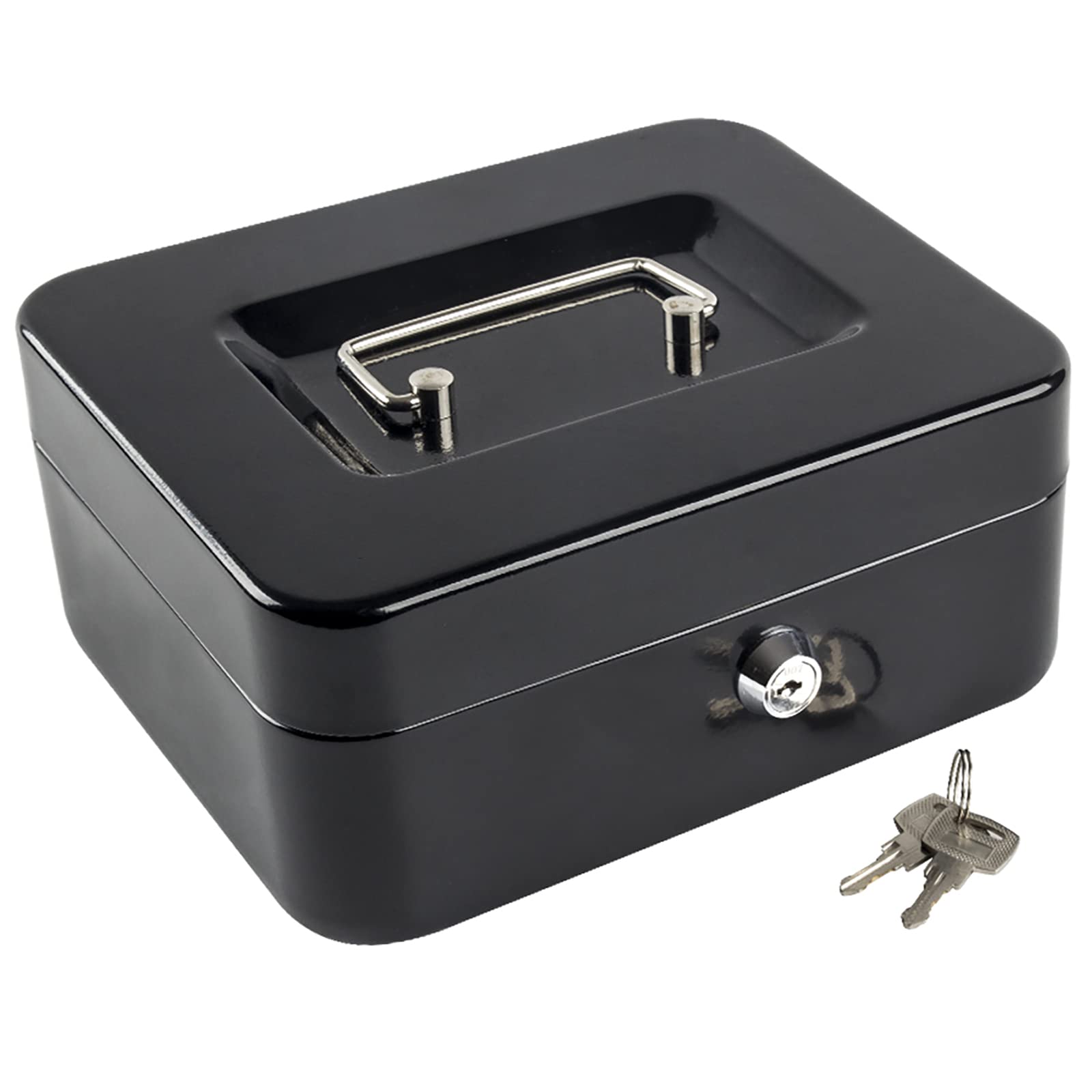 KYODOLED Medium Cash Box with Money Tray & Key Lock - 7.87