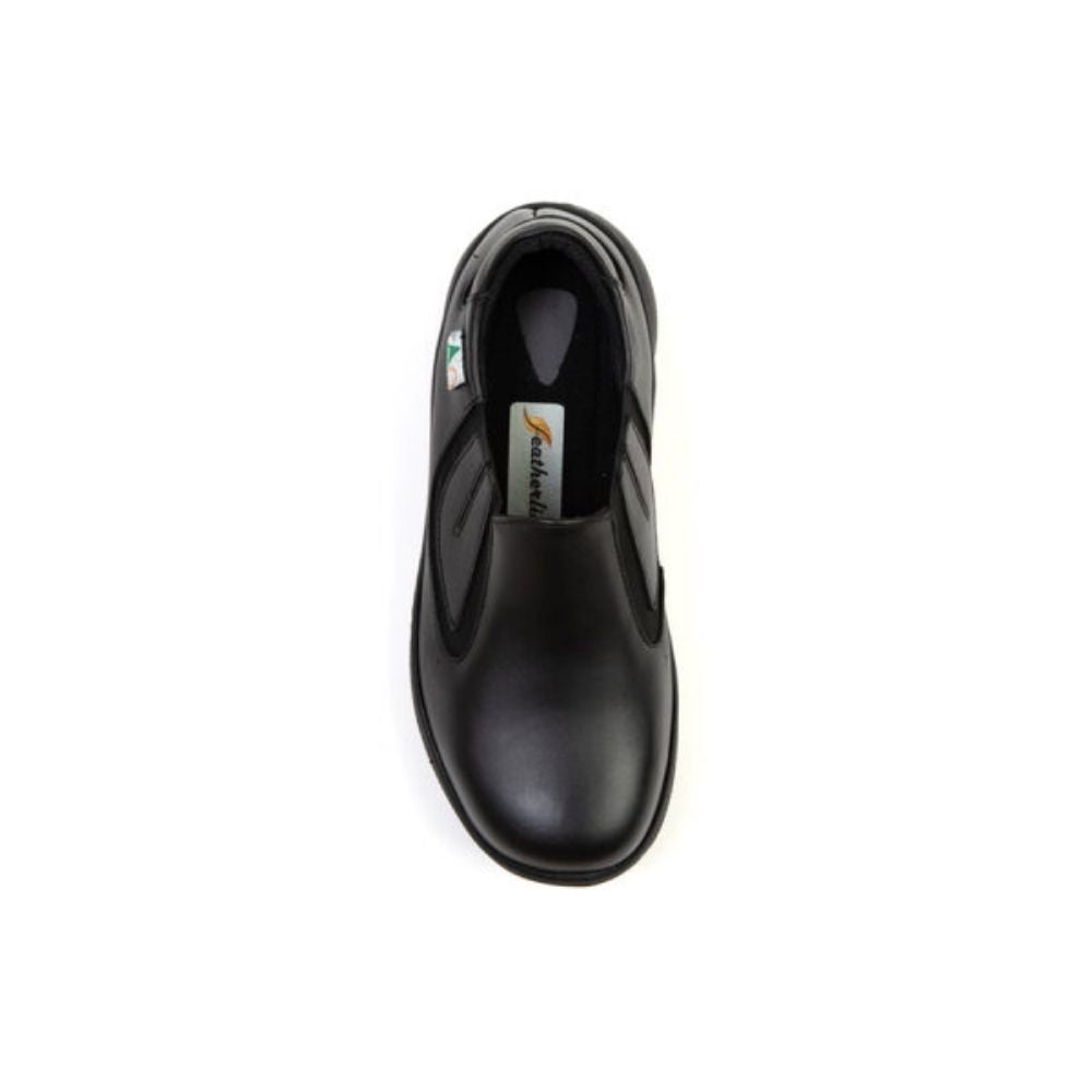 Feather Milan Women's Slip-On Steel Toe Safety Shoes - Black (140102) | Comfortable & Lightweight Work Shoes for Construction, Warehouse & Industrial Safety
