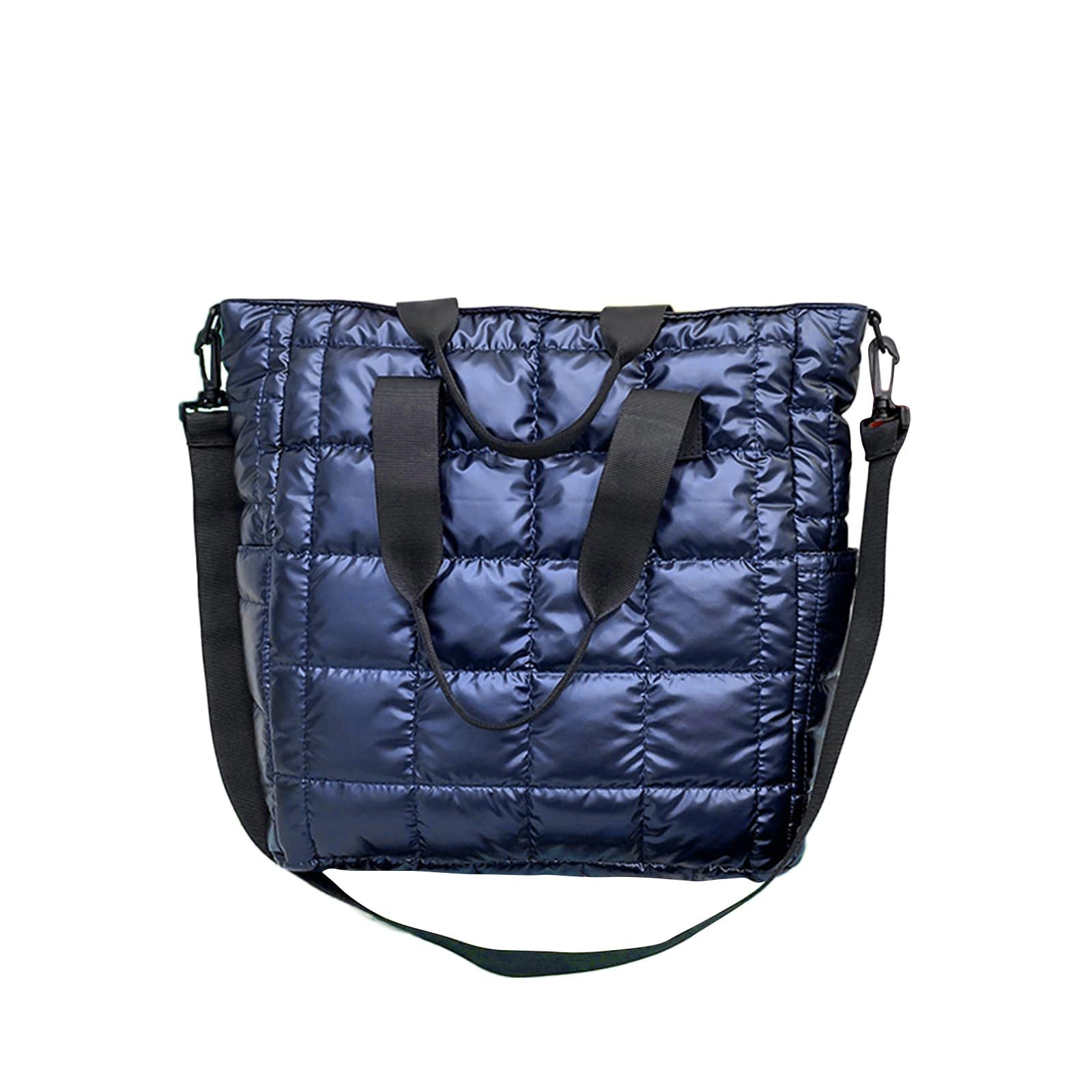 Stylish Unisex Shoulder Bag - Large Capacity Plaid Quilted Crossbody Bag with Zipper (White) - Perfect for Work, Travel & Daily Use