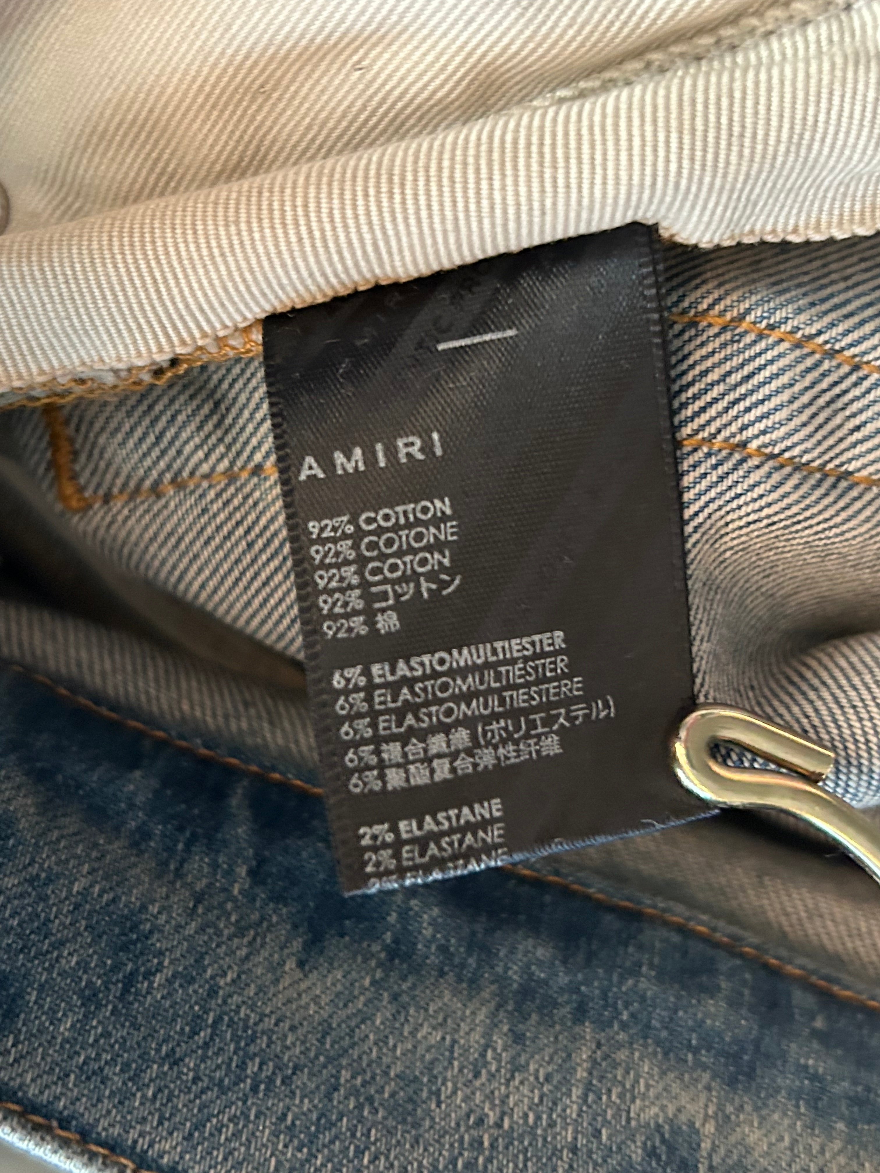 Amiri Clay Indigo Neon Plaid MX1 Jeans - Premium Distressed Denim for Men | Perfect for Streetwear & Night Out Fashion