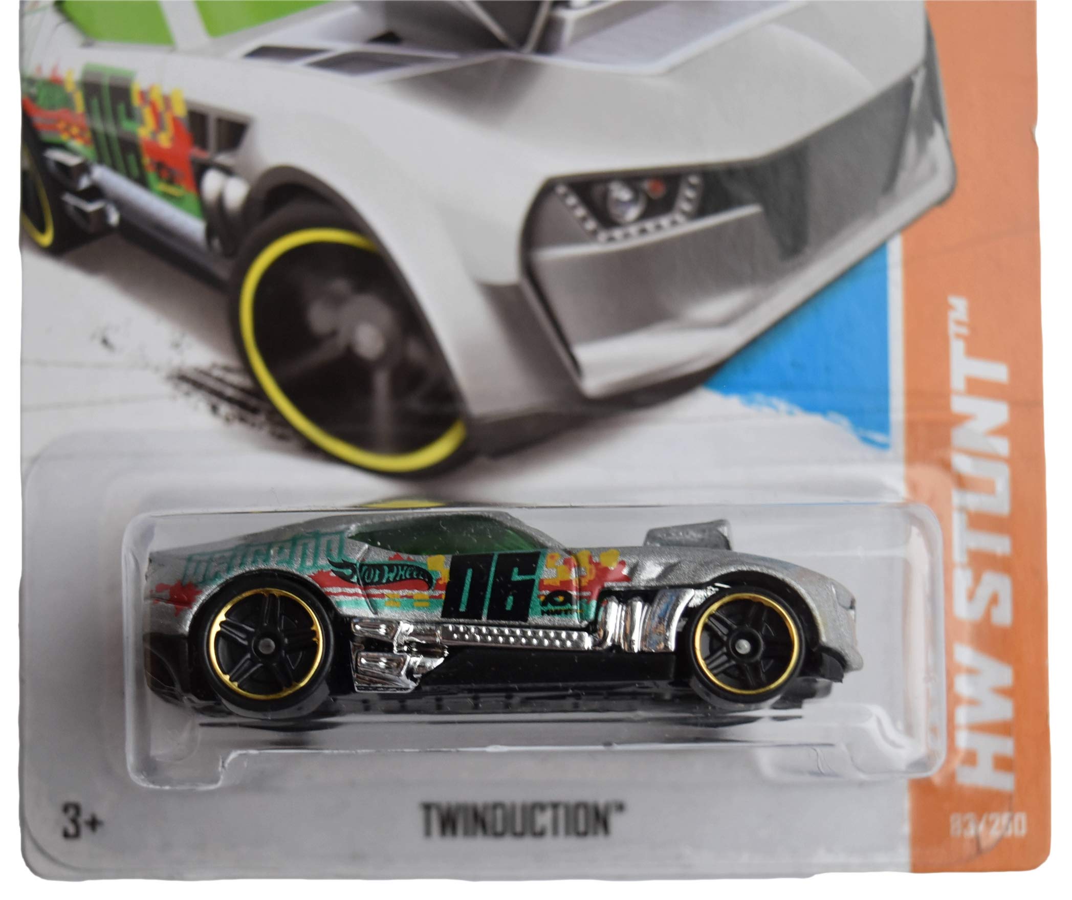 Hot Wheels Stunt Series Twinduction 83/250 Diecast Car - Silver Toy Car for Kids & Collectors | Great for Racing Tracks, Stunt Shows & Display Collections