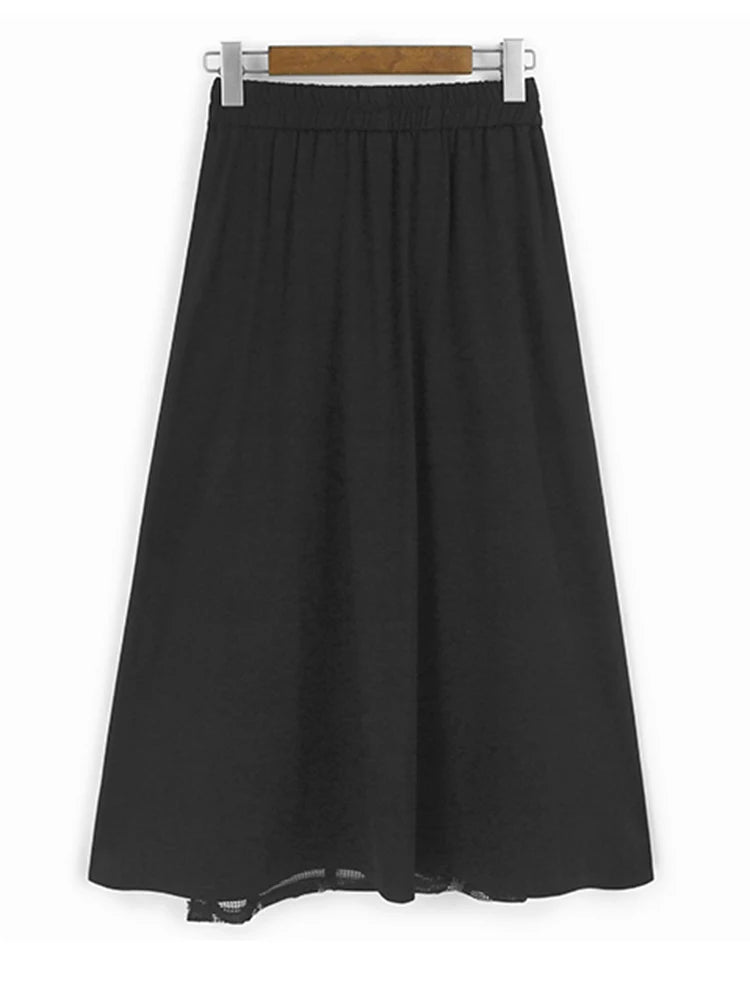 Black Dot Print T-Shirt & Hollow Out Skirt 2-Piece Set - Women's Round Neck Short Sleeve Outfit for Spring Summer 2025 | Casual Wear, Date Night, Office Chic