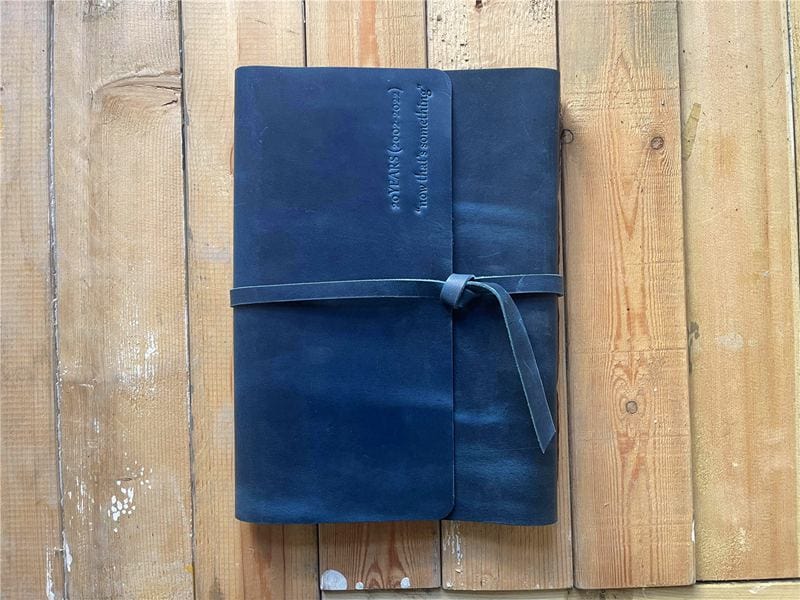 Premium Custom Blue Leather Bound Journal - Handmade Personalized Notebook for Writing, Sketching & Gift Giving - Perfect for Travel, Office & Daily Use