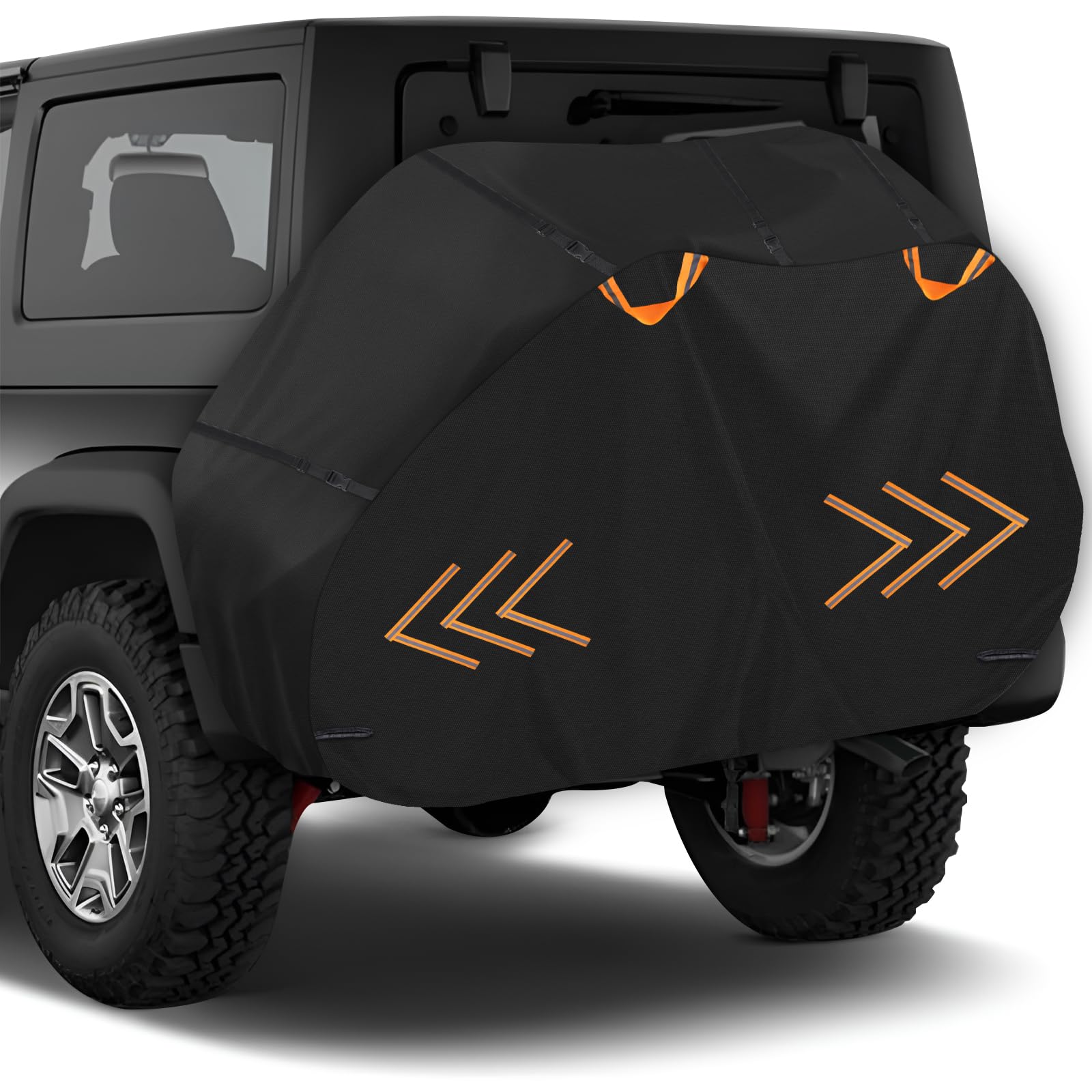 **Heavy Duty 600D Waterproof Bike Cover for 3 Bikes - Outdoor Bicycle Storage & Transport Cover with Reflective Handles & Windproof Buckles - Ideal for Rear Bike Rack Travel & Long-Term Storage**