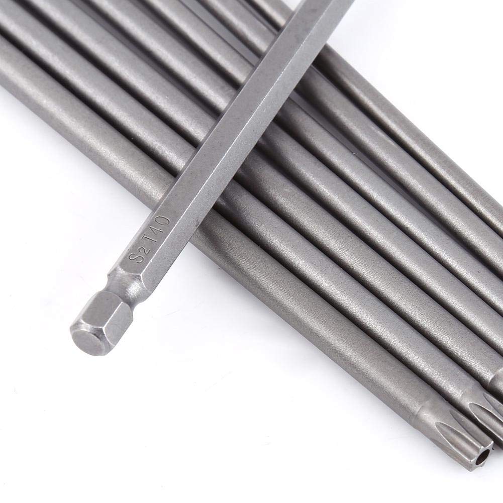 8-Piece Star Head Screwdriver Bits Set - S2 Steel Magnetic (T8 T10 T15 T20 T25 T27 T30 T40) - 150mm Professional Screwdriver Bits for Electronics, Furniture & Automotive Repairs