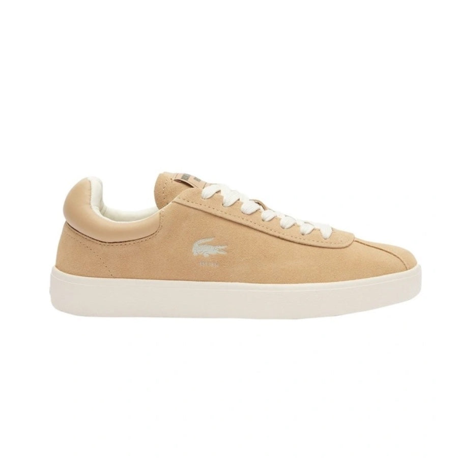 Lacoste Baseshot 124 Men's Casual Sneakers - Light Brown & Off White Colorway | Comfortable Walking Shoes for Everyday Wear, Gym & Outdoor Activities