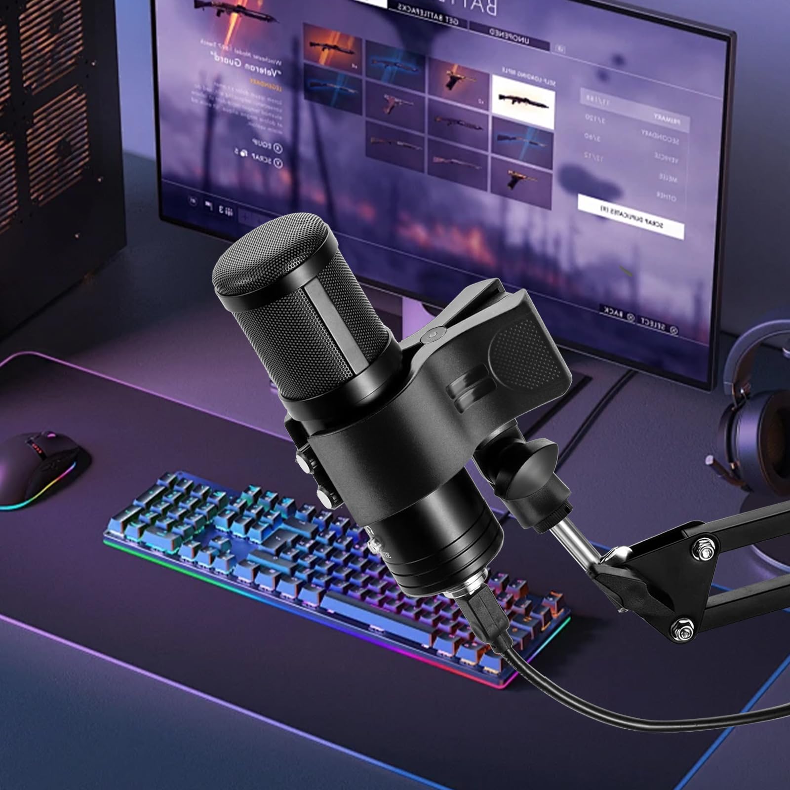 BILIONE Professional Microphone Holder Clip - Universal Mic Stand Accessory for Condenser & Wireless Mics (1.26