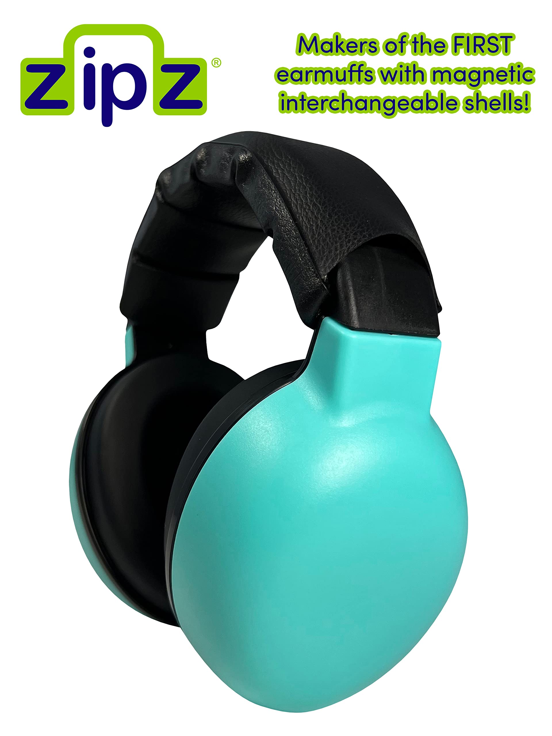 ZIPZ Baby & Toddler Earmuffs - Noise Cancelling Headphones with Magnetic Interchangeable Shells (0-4 Years) - Hearing Protection for Airplanes, Concerts & Fireworks