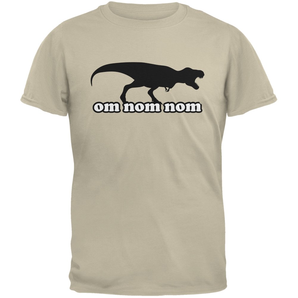 T-Rex Om Nom Nom Funny Dinosaur Graphic Tee - Cool Vintage Dino T-Shirt for Men & Women - Perfect for Jurassic Theme Parties & Casual Wear