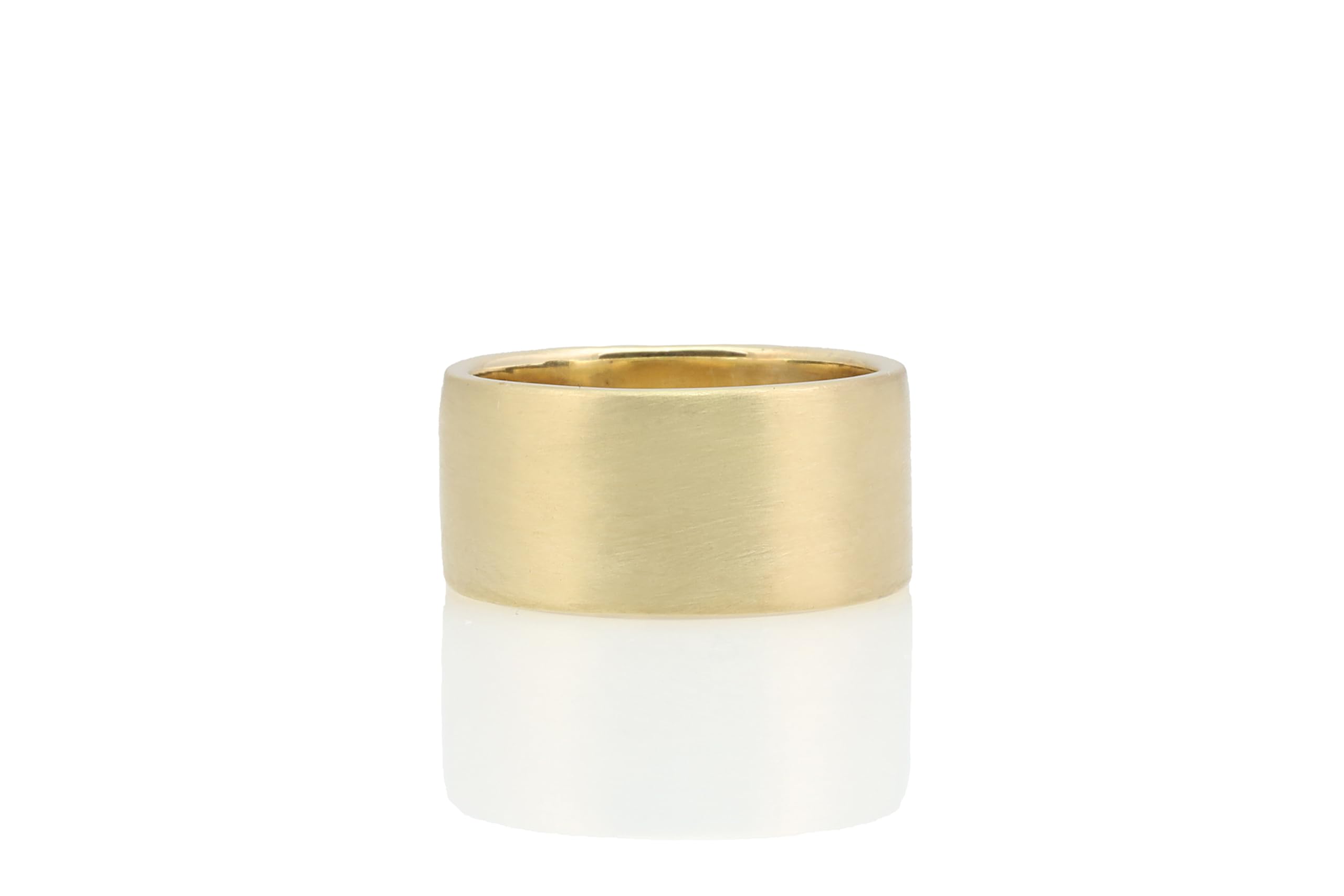 10mm Wide Brushed Gold Band Ring - Handcrafted Elegant Wedding & Engagement Ring - Promise & Friendship Rings - Perfect for Anniversaries, Proposals & Special Occasions
