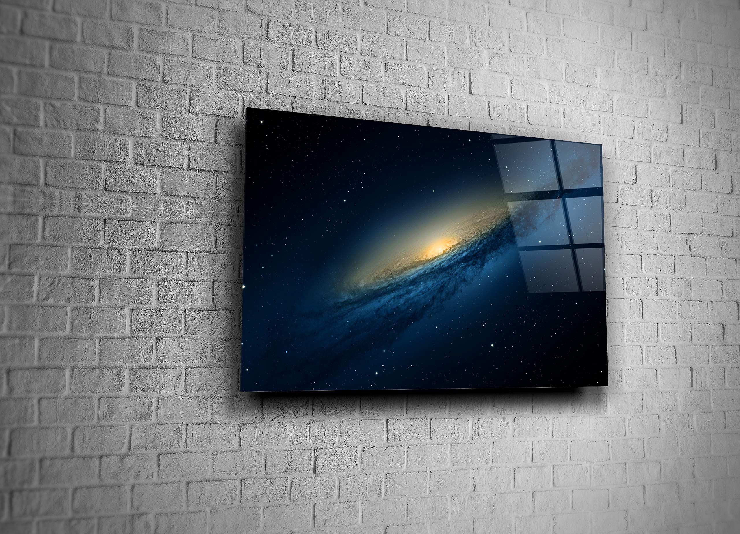 Galaxy Space Stars Sky Decor Print - Tempered Glass Wall Art for Home & Office - Perfect Gift for Astronomy Lovers & Sci-Fi Fans