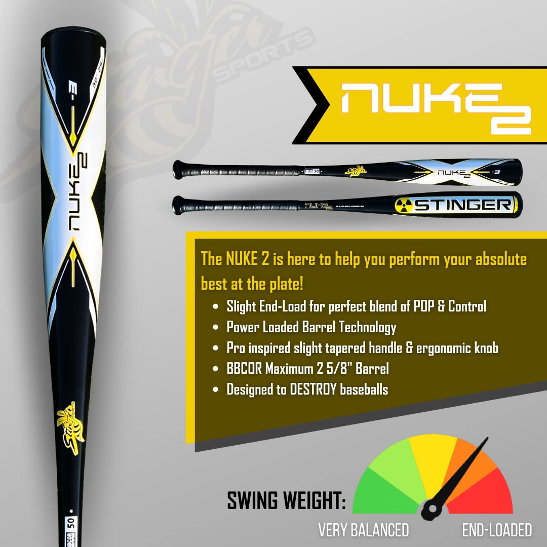 Stinger Nuke 2 BBCOR Baseball Bat - Drop 3 (-3) | 2 5/8