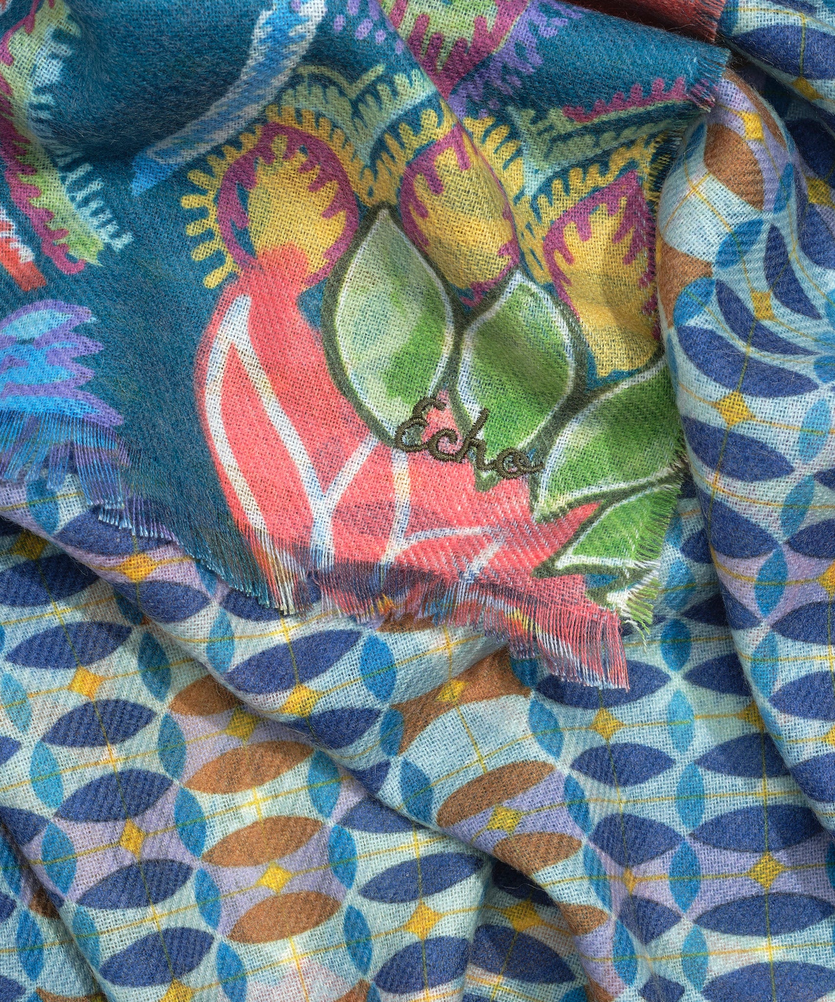 Hypnotic Garden Double Face Scarf - Soft & Stylish Winter Fashion Accessory for Women - Perfect for Office, Travel and Special Occasions