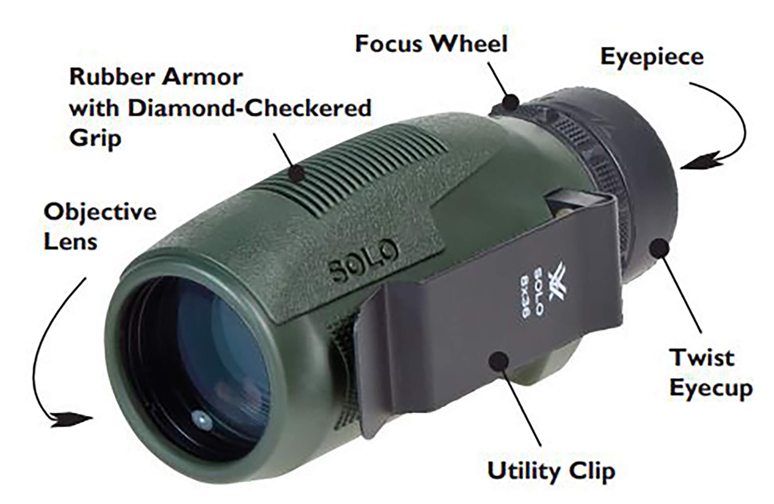 Vortex Optics Solo Monocular 10x36 - Compact & Lightweight Monocular with Fully Multi-Coated Lenses, Rubber Armor, Fogproof & Waterproof Design - Perfect for Hiking, Bird Watching, Hunting & Outdoor Adventures