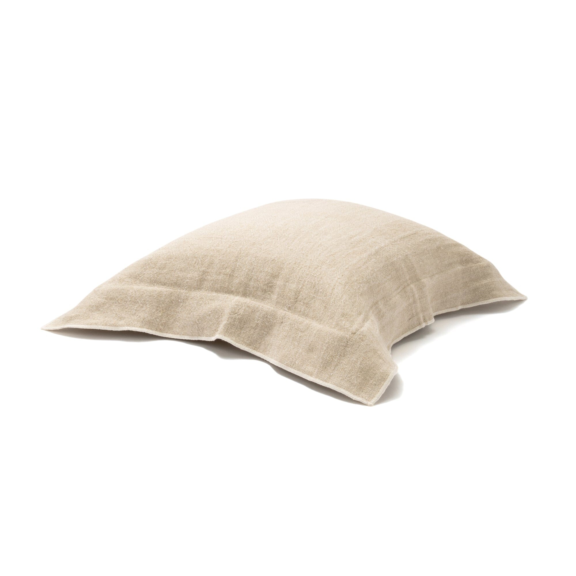 Premium Linen Flange Cushion Cover 18x18 Inches - Natural Cotton Decorative Pillow Case for Sofa, Bed & Home Decor - Breathable & Stylish Living Room Accessories