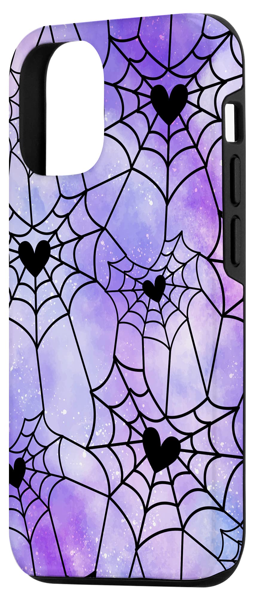 iPhone 12/12 Pro Halloween Case - Spider Web Heart Design for Party & Cosplay
