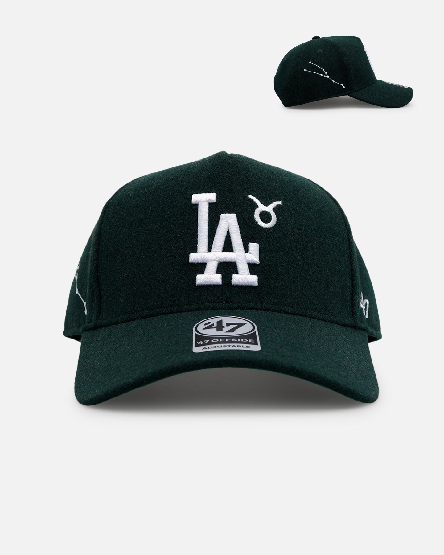 47 Brand Los Angeles Dodgers 'Zodiac' Taurus 47 Offside Snapback Cap - Dark Green Adjustable Baseball Hat for Men & Women - Perfect for Sports Fans, Streetwear Fashion and Gift Giving