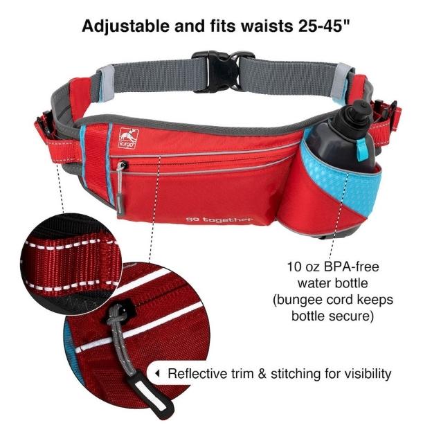 Kurgo® Hands-Free Dog Running Belt - Adjustable Waist Leash for Trail Running, Jogging & Hiking with Your Dog | Perfect for Outdoor Adventures & Daily Walks