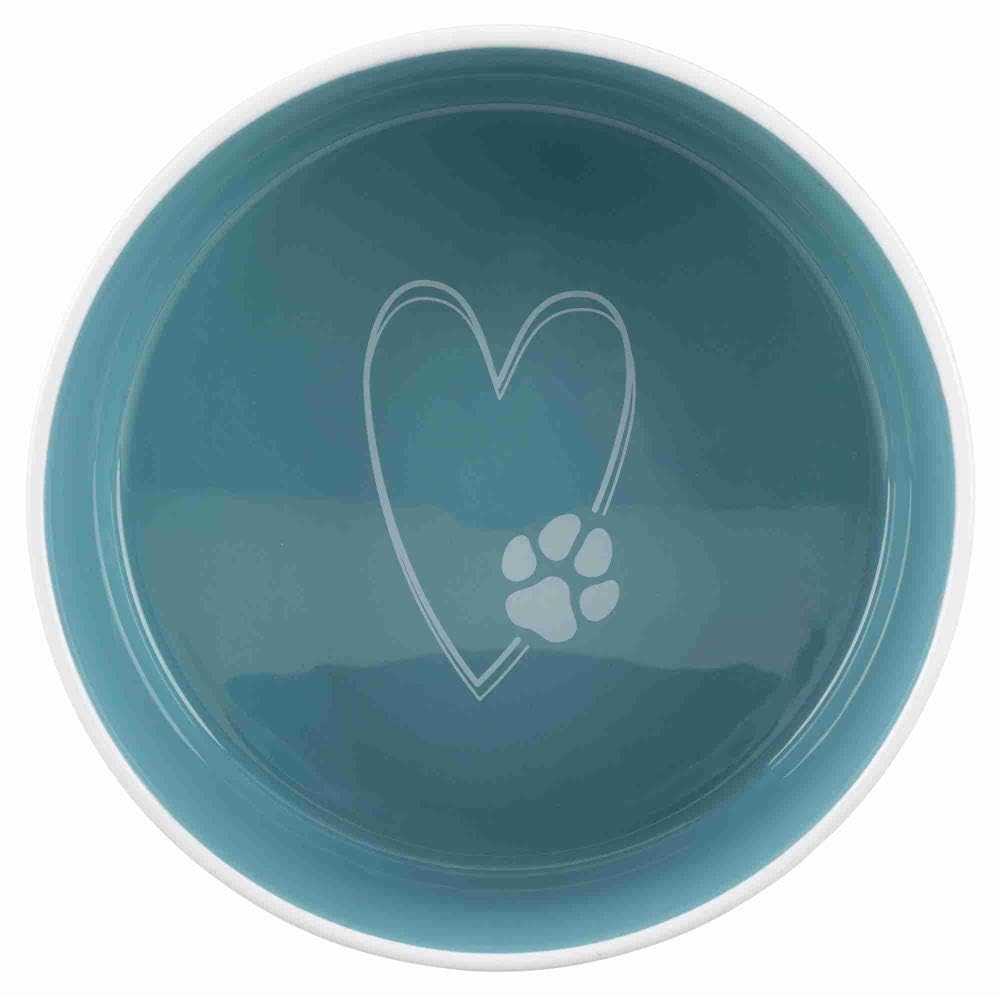 Trixie Pet's Home Ceramic Bowl for Dogs & Cats - Durable, Non-Tip Pet Food & Water Dish for Indoor & Outdoor Use - Perfect for Home, Travel, and Camping