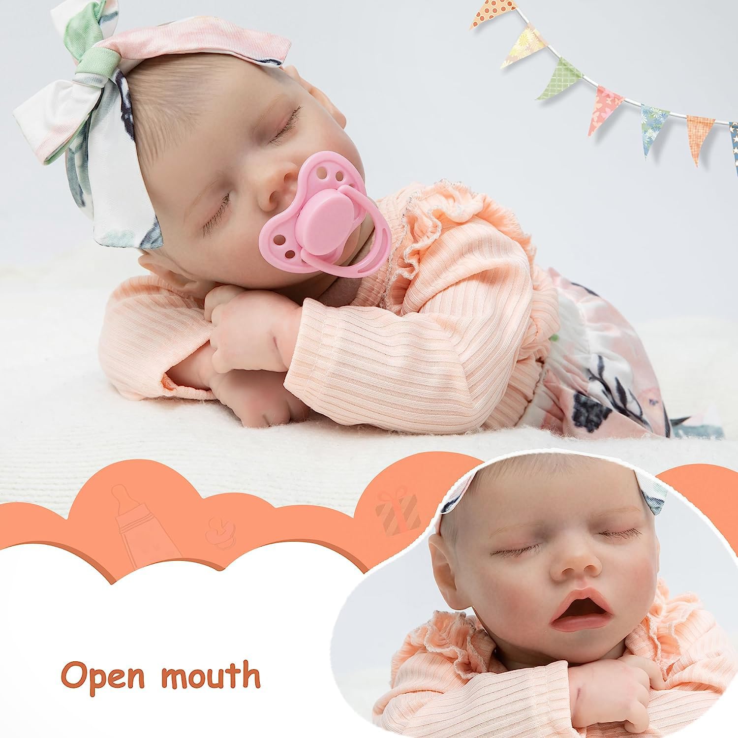 Lifelike Reborn Baby Doll 18 Inch Realistic Sleeping Vinyl Baby Doll - Perfect Gift for Girls Age 3+ | Twin A | Nursery Play, Pretend Play, Birthday Present, Collectible Doll