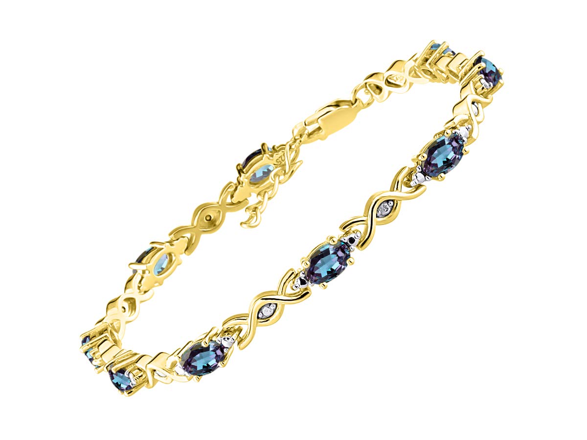 RYLOS 925 Silver XOXO Hugs & Kisses Tennis Bracelet for Women - Adjustable 7