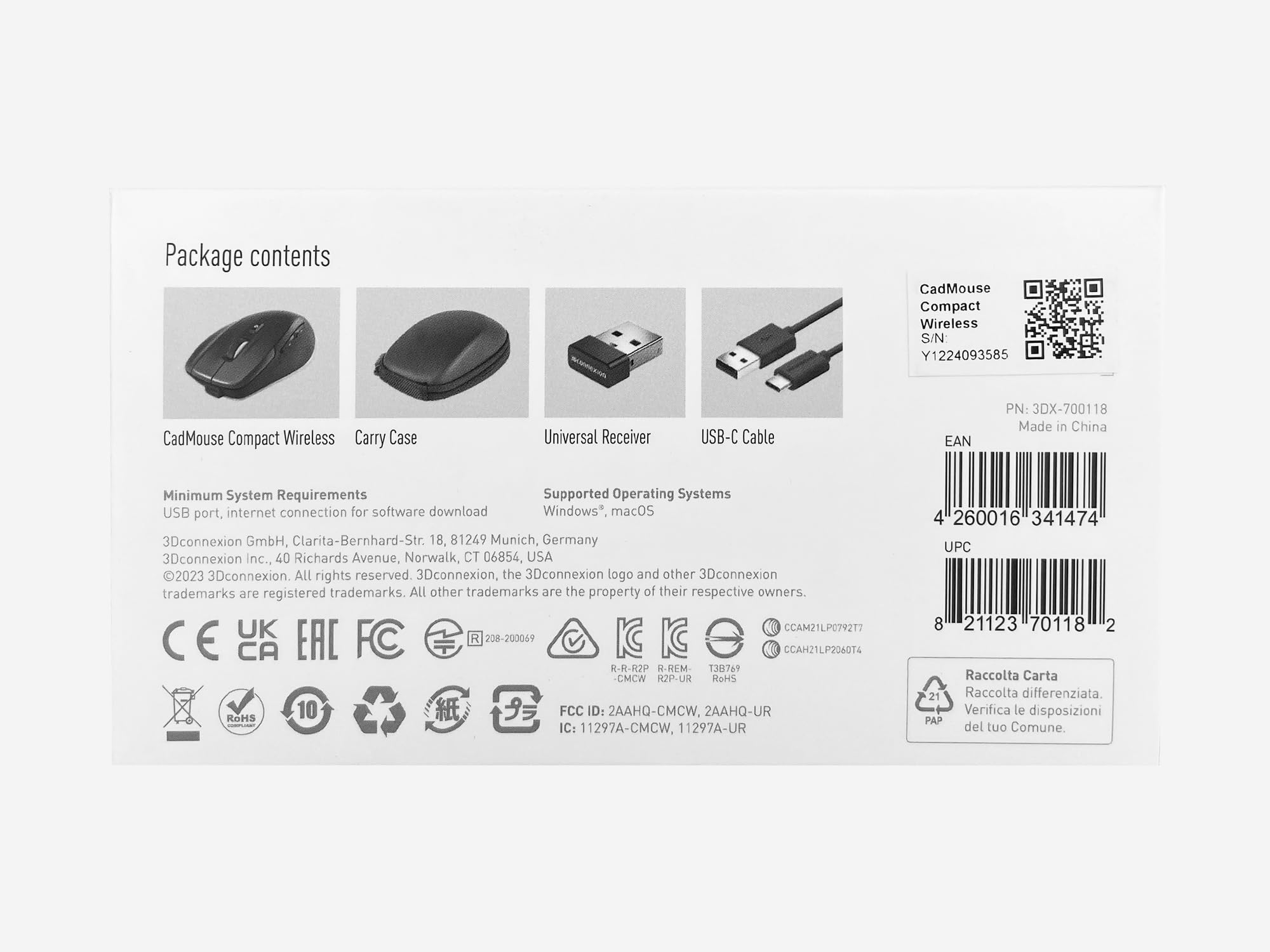 3Dconnexion CadMouse Compact Wireless - Ergonomic CAD Mouse for 3D Modeling & Design | Perfect for AutoCAD, SolidWorks & Revit Professionals