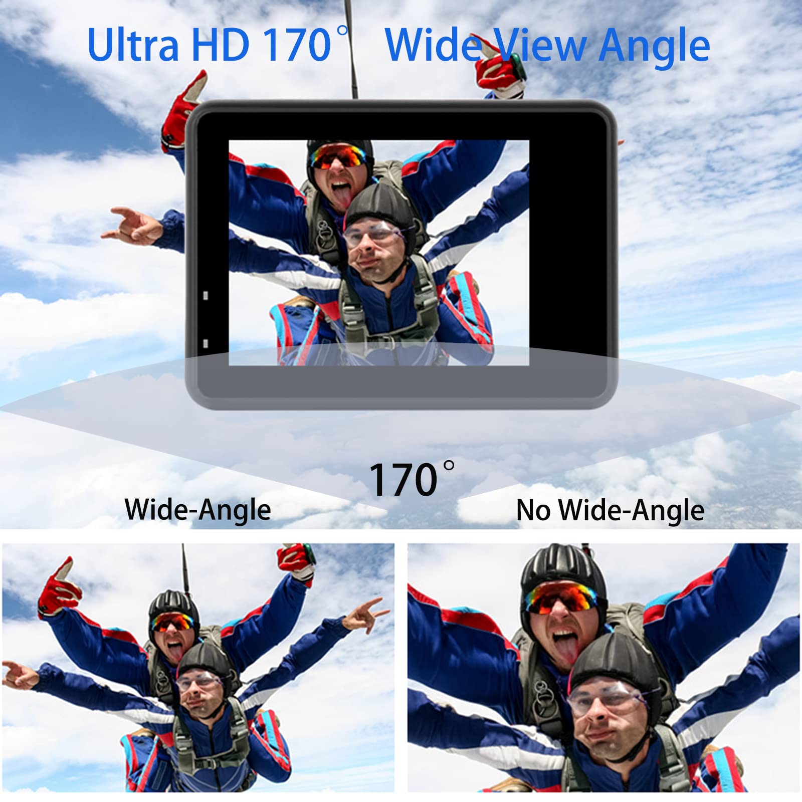 4K 60FPS 20MP EIS Waterproof Action Camera with WiFi, Touch Screen & 170° Wide-Angle Lens - Underwater Sports Camera for Vlogging, Diving, Surfing, Skiing & Outdoor Adventures - Includes Remote Control, Rechargeable Batteries & Accessories Kit