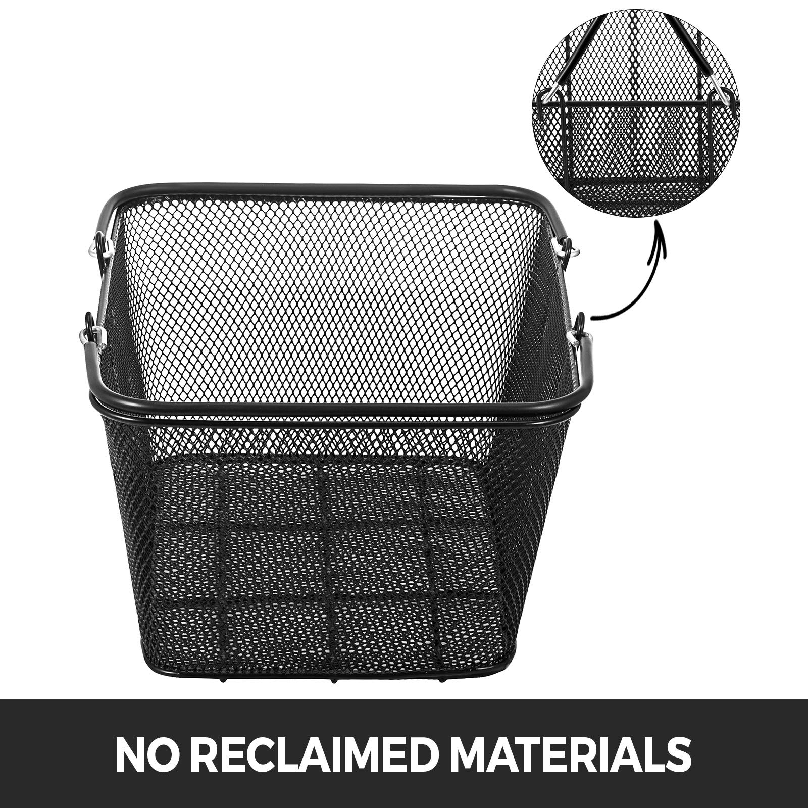 VEVOR 12-Pack Black Metal Shopping Baskets with Handles - Portable Wire Mesh Baskets for Supermarkets, Retail Stores & Grocery Shopping - Durable & Stylish for Home, Office & Commercial Use