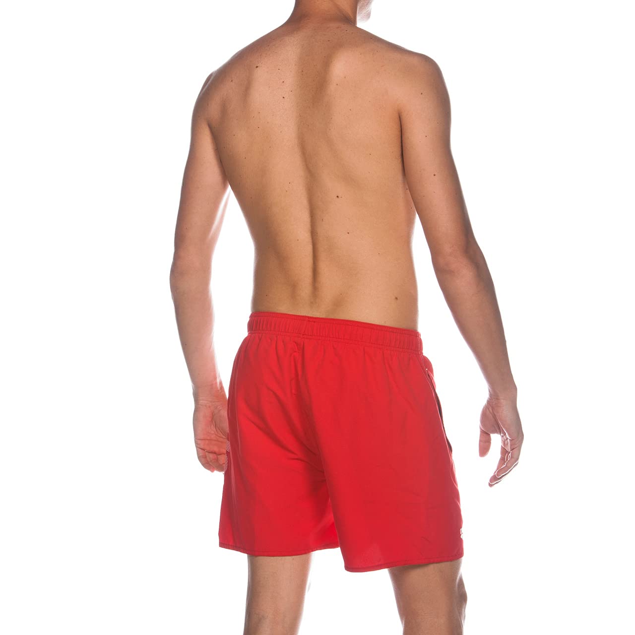 Arena Fundamentals Logo Boxer Briefs - Red/White - Men's Swim Trunks for Training & Competition - Comfortable & Durable Swimwear for Pool, Beach & Water Sports