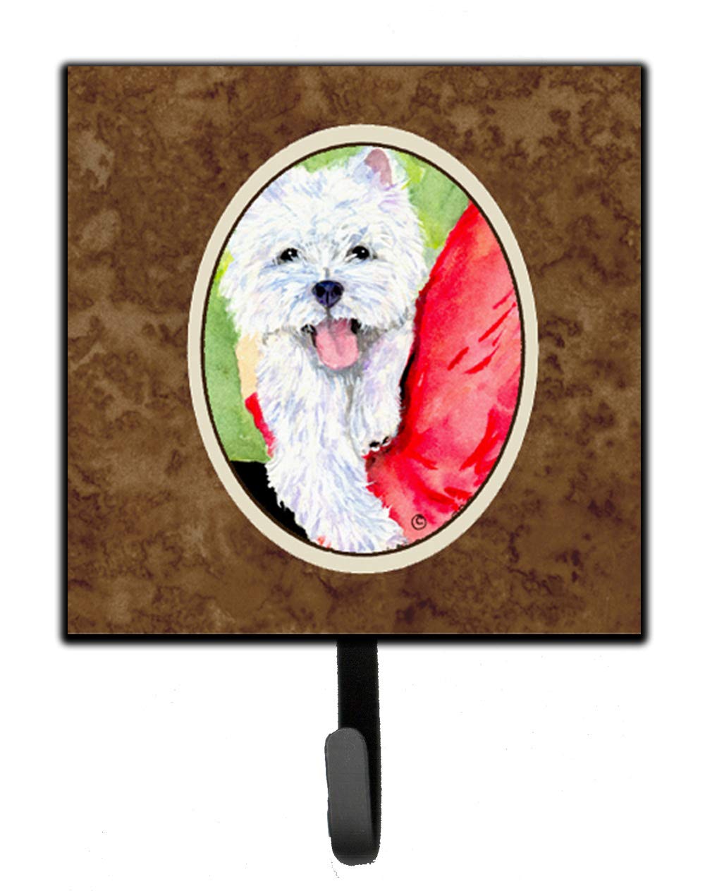 Caroline's Treasures SS8784SH4 Westie-Themed Wall Mount Key Holder & Coat Rack - Perfect for Organizing Keys, Leashes, Towels, Aprons in Entryway, Kitchen or Mudroom
