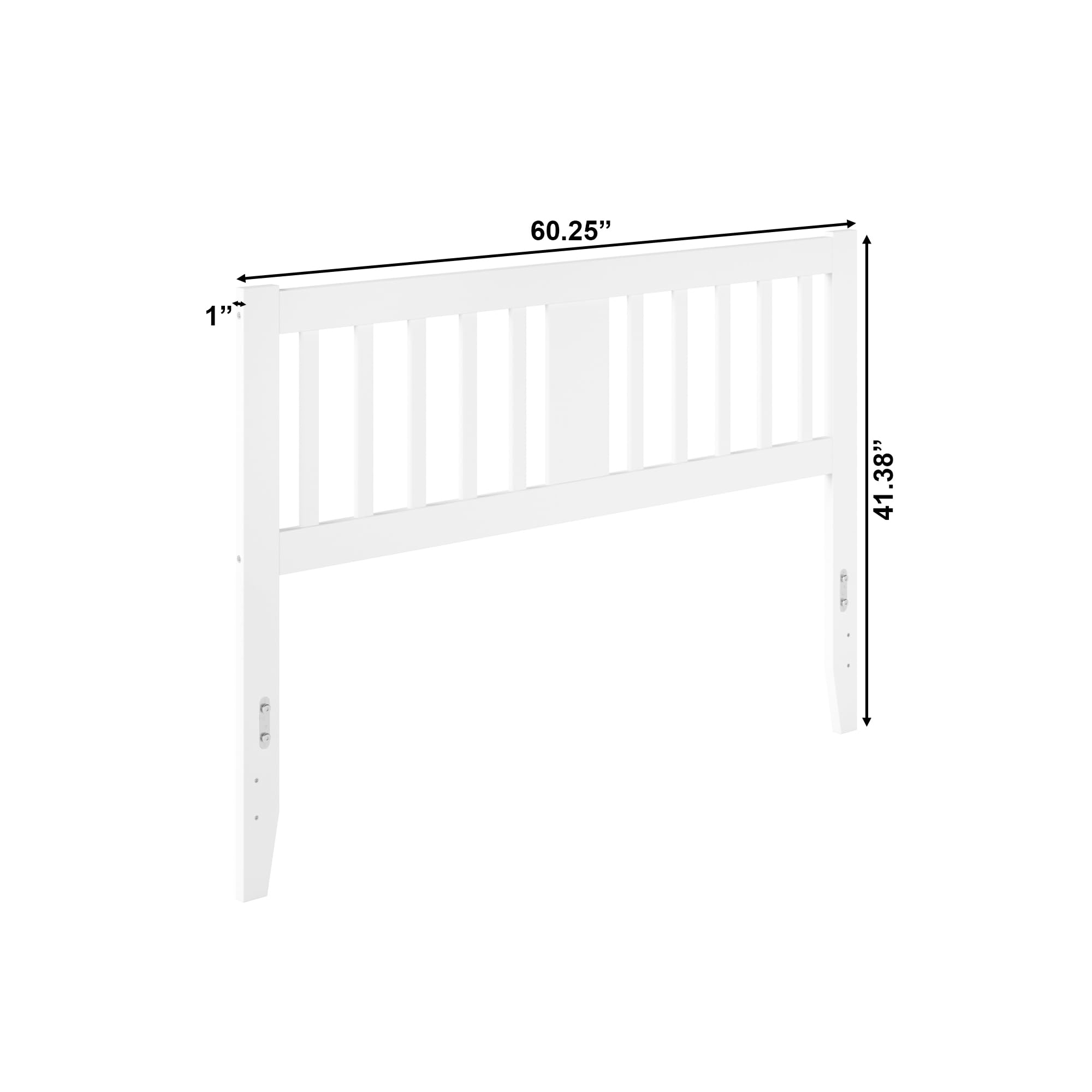 AFI Tahoe Queen Headboard with USB Turbo Charger - White Upholstered Bed Frame for Master Bedroom, Guest Room & Hotel Decor